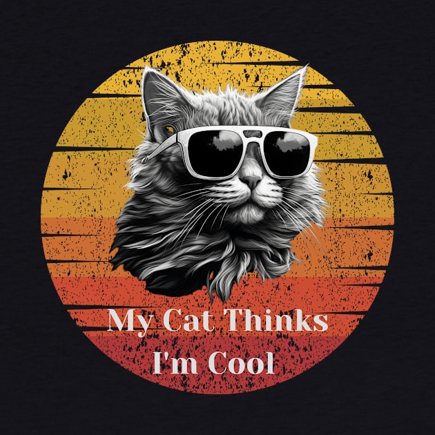 My Cat Thinks I'm Cool Cat Mom Lovers Cat Dad Lovers Gift by Positive Designer